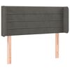 vidaXL Höfðagafl með Eyrum 93x16x78/88 cm Dökkgrátt Flauel