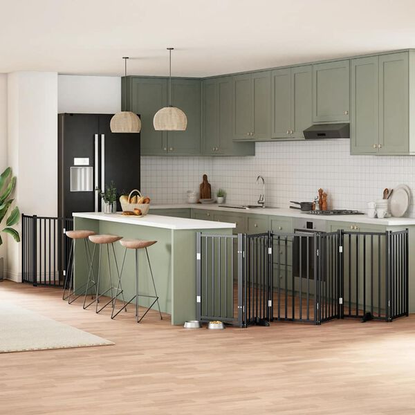 vidaXL hundahli&eth; me&eth; hur&eth; sem h&aelig;gt er a&eth; brj&oacute;ta saman 9 pl&ouml;tur 450 cm