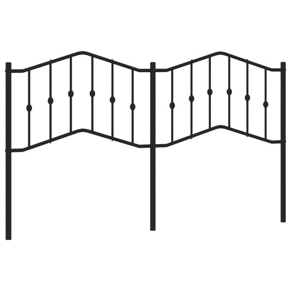 vidaXL Höfuðgafl úr Málmi Svartur 160 cm