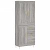 vidaXL H&aacute;r Sk&aacute;pur Gr&aacute;r Sonoma 69,5x34x180 cm Samsettur Vi&eth;ur