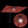 vidaXL Cantilever Roma Parasol Rautt og svart 352 x 251 x 265 cm
