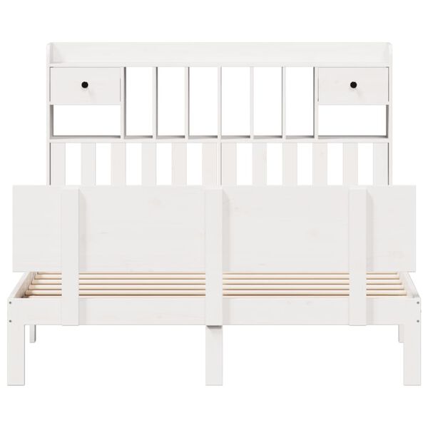 vidaXL R&uacute;mgrind me&eth; B&oacute;kahillu &aacute;n D&yacute;nu Hv&iacute;t 150x200 cm Gegnheil Fura