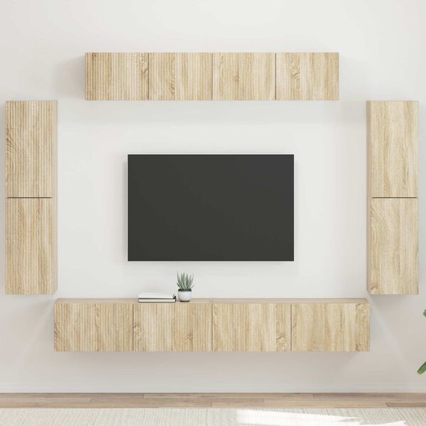 vidaXL Sj&oacute;nvarpssk&aacute;pur 8 pcs Sonoma Eik