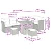 vidaXL Garðsófa sett 9 pcs Drapplitaður pólýrattan