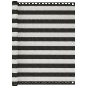 vidaXL Svalaskilr&uacute;m HDPE 120x500 cm Reykgr&aacute;tt og Hv&iacute;tt