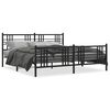 vidaXL R&uacute;mgrind &uacute;r M&aacute;lmi me&eth; H&ouml;fu&eth;gafli & F&oacute;tagafli Sv&ouml;rt 193x203 cm