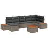 vidaXL Gar&eth;s&oacute;fa sett me&eth; p&uacute;&eth;i 8 pcs Gr&aacute;r Poly rattan