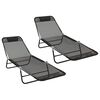 vidaXL Stillanlegur samanbrj&oacute;tanlegur s&oacute;lst&oacute;ll 2 pcs Svartur Vefna&eth;ur