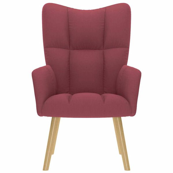 vidaXL Sl&ouml;kunarst&oacute;ll V&iacute;nrautt Tau&aacute;kl&aelig;&eth;i