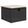 vidaXL 8 stykki gar&eth;s&oacute;fasett me&eth; p&uacute;&eth;um Black Poly Rattan Acacia