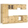 vidaXL Cabinet me&eth; sk&uacute;ffu SKI 9 pcs Hunangsbjartur Solid furuhikk
