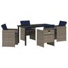 vidaXL Gar&eth;ur bor&eth;sett me&eth; p&uacute;&eth;i 5 pcs Gr&aacute;r p&oacute;l&yacute;rattan