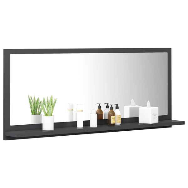 vidaXL Ba&eth;herbergisspegill Gr&aacute;r 90x10,5x37 cm Samsettur Vi&eth;ur