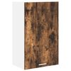 vidaXL Vegghengdur sk&aacute;pur me&eth; hur&eth; Reykta eik og hv&iacute;t 50 x 31 x 80 cm