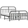 vidaXL R&uacute;mgrind &uacute;r M&aacute;lmi me&eth; H&ouml;fu&eth;gafli & F&oacute;tagafli Sv&ouml;rt 183x213 cm