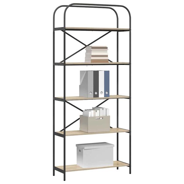 vidaXL Hilla Sonoma Eik 80 x 30 x 183 cm Samsettur vi&eth;ur