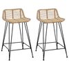 vidaXL Barst&oacute;ll 2 pcs N&aacute;tt&uacute;rulegur 44 x 45 x 76 cm Fingratta og St&aacute;l
