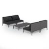 vidaXL 5 Hluta Gar&eth;h&uacute;sgagnasett me&eth; Sessum Polyrattan D&ouml;kkgr&aacute;r