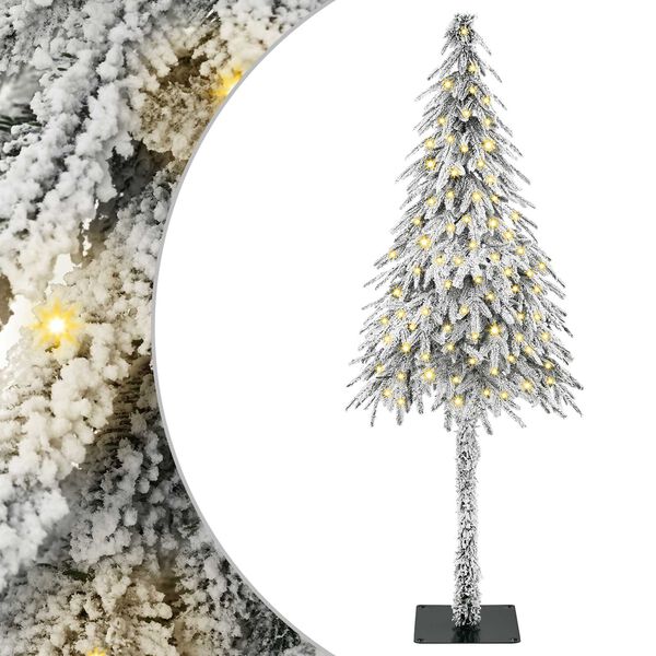 vidaXL J&oacute;latr&eacute; me&eth; 150 LED me&eth; standi Hv&iacute;tt 150 cm PE og St&aacute;l