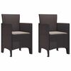 vidaXL Gar&eth;st&oacute;ll me&eth; p&uacute;&eth;i 2 pcs Br&uacute;nn 53 x 49 x 85 cm P&oacute;l&yacute;pr&oacute;p&yacute;len