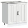 vidaXL Vaskskap me&eth; geymslu me&eth; hur&eth; Lucca 2 pcs Hv&iacute;tt Samsettur vi&eth;ur