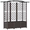 vidaXL H&aelig;kka&eth; be&eth; me&eth; trellis og &thorn;aki Br&uacute;nn 163 x 40 x 141 cm PP