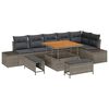 vidaXL Gar&eth;s&oacute;fa sett me&eth; p&uacute;&eth;i 9 pcs Gr&aacute;r p&oacute;l&yacute;rattan