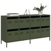 vidaXL skenkur Olive Green 135x39x73,5 cm Kaldvalsað stál