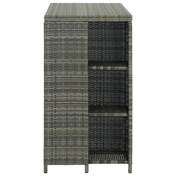vidaXL Barborð með Hillum 120x60x110 cm Pólýrattan