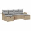 vidaXL Gar&eth;s&oacute;fa sett me&eth; p&uacute;&eth;i 6 pcs Drapplita&eth;ur Poly rattan