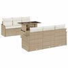 vidaXL Gar&eth;s&oacute;fa sett me&eth; p&uacute;&eth;i 7 pcs Drapplita&eth;ur Poly rattan