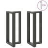 vidaXL barbor&eth;sf&aelig;tur T-laga 2 stk. antras&iacute;t 40x35x(90-91) cm st&aacute;l