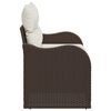 vidaXL Garðasófi með púði Brúnn 121 x 62 x 69 cm pólýrattan