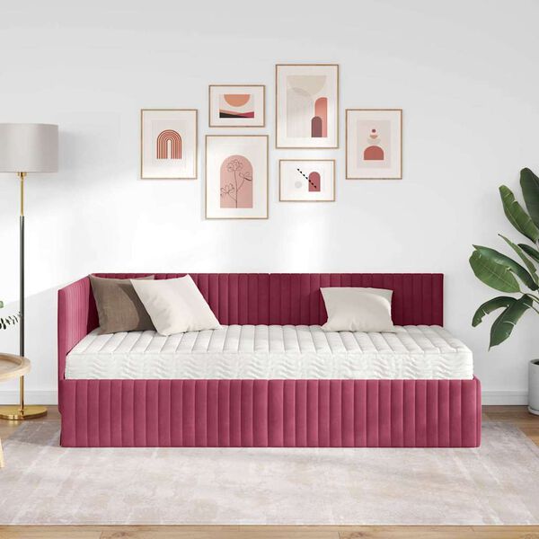 vidaXL Hornar&uacute;m rammi me&eth; d&yacute;nu me&eth; h&ouml;fu&eth;gafl 2 pcs Gr&aelig;nn Flauel