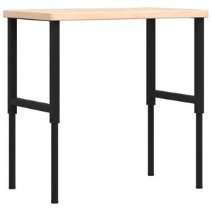 vidaXL Vinnubekkur 100x60x(73-99,5)cm R&eacute;tthyrningslaga Gegnheil Eik
