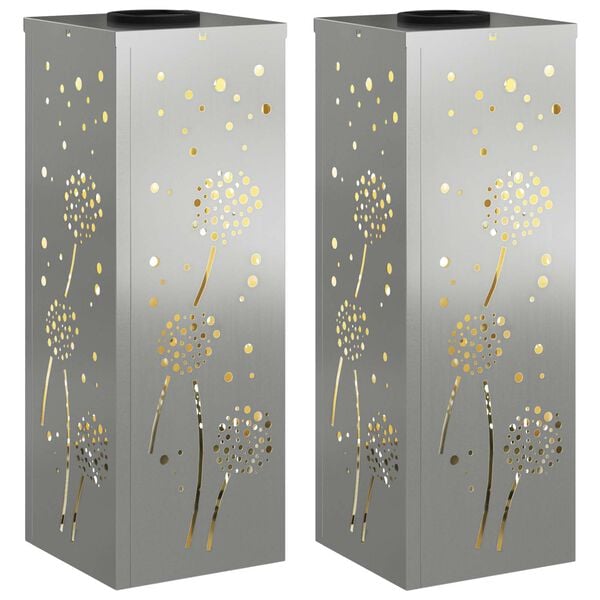 vidaXL S&oacute;lar LED st&iacute;gslj&oacute;s 2 pcs Galvaniseru&eth; Galvaniseru&eth;