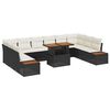 vidaXL Gar&eth;ur bor&eth;sett me&eth; p&uacute;&eth;i 11 pcs Svartur og beige