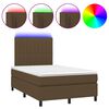 vidaXL H&oacute;lfa&eth; Springr&uacute;m me&eth; D&yacute;nu&LED D&ouml;kkbr&uacute;nn 120x190 cm Tauefni