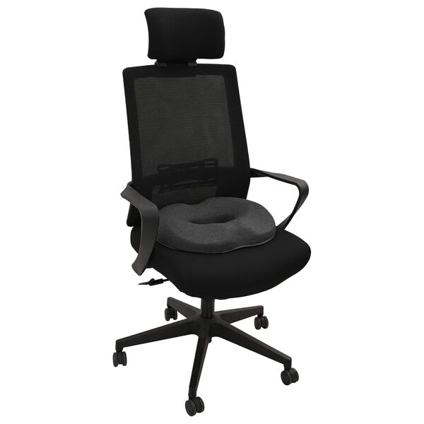 vidaXL Sessur Einfarbigur D&ouml;kk gr&aacute; 42 x 36,5 x 8 cm Minnisskum