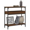 vidaXL Veggbor&eth; me&eth; Hillu Br&uacute;n Eik 75x29x75 cm Samsettur Vi&eth;ur