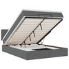 vidaXL Ottoman r&uacute;m me&eth; d&yacute;nu & LED d&ouml;kkgr&aacute;um 140x190 cm Efni
