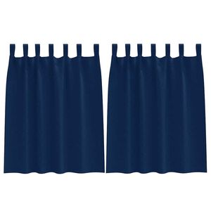 vidaXL Svartgard&iacute;nur me&eth; hringjum 2 pcs D&ouml;kkbl&aacute;r 140 x 140 cm