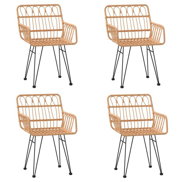 vidaXL 5 Hluta Garðborðstofusett Pólýrattan