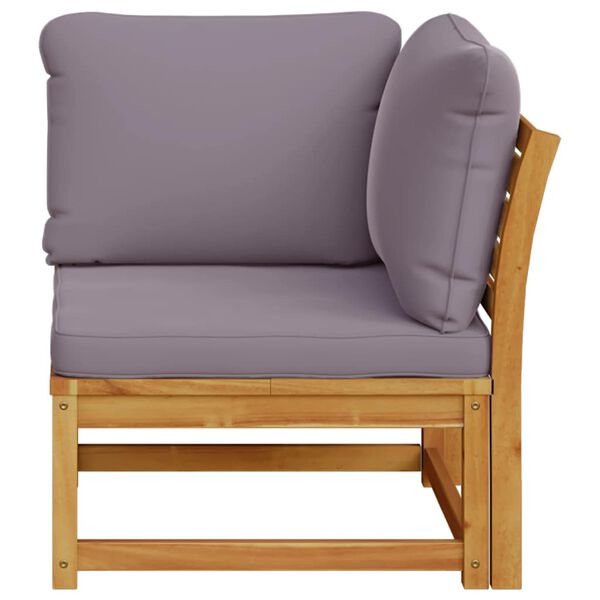 vidaXL Garðsófahorneining með Sessum 73x73x65 cm Gegnheill Akasíuviður