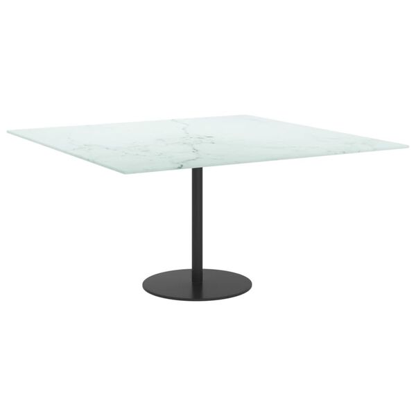 vidaXL Bor&eth;plata Hv&iacute;t 80x80 cm 6 mm Hert Gler me&eth; Marmarah&ouml;nnun