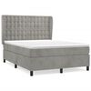 vidaXL H&oacute;lfa&eth; Springr&uacute;m me&eth; D&yacute;nu Lj&oacute;sgr&aacute;tt 140x190 cm Flauel