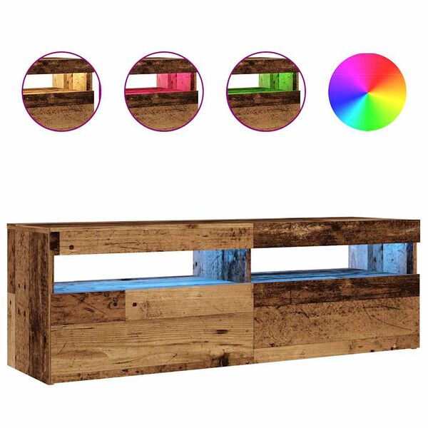 vidaXL sj&oacute;nvarpssk&aacute;pur me&eth; LED lj&oacute;sum 120x35x40 cm Engineered Wood