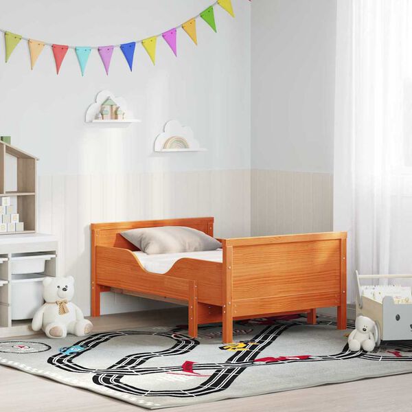 vidaXL Ramsv&iacute;k me&eth; d&yacute;nu me&eth; h&ouml;fu&eth;gafl Br&uacute;nn 80 x 200 cm Solid furuhikk