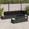 vidaXL Gar&eth;s&oacute;fa sett me&eth; p&uacute;&eth;i 8 pcs Svartur Poly rattan