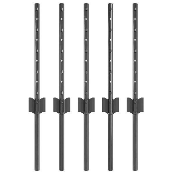 vidaXL Gir&eth;ingarp&oacute;stur 5 pcs Gr&aacute;r 40 cm St&aacute;l